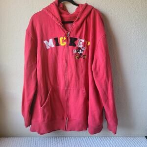 Disney Parks Full Zip Red Jacket Mickey Mouse Women's Size XXXL